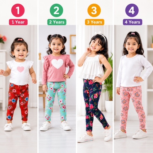 ৩টা Leggings+২টা ফ্রী Leggings (১-৪ বছর)